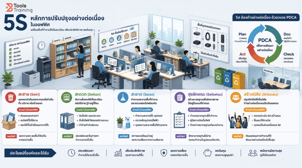 5ส คืออะไร? หลักการ + ตัวอย่างในโรงงานและออฟฟิศ | B-Tools
